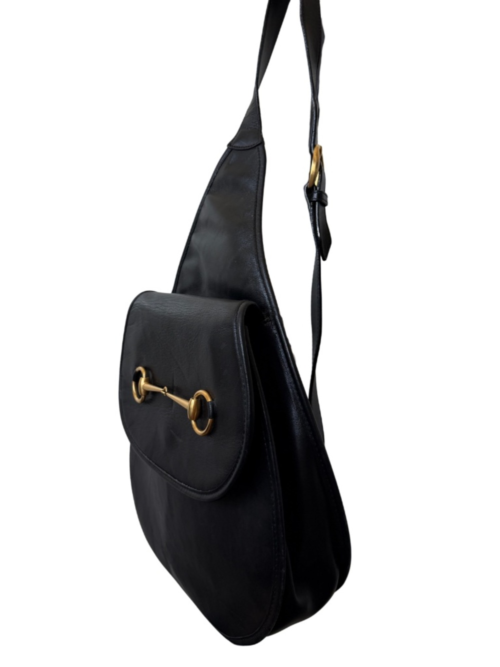 Vintage Gucci Horsebit Black Leather Sling Bag - Picture 8 of 9